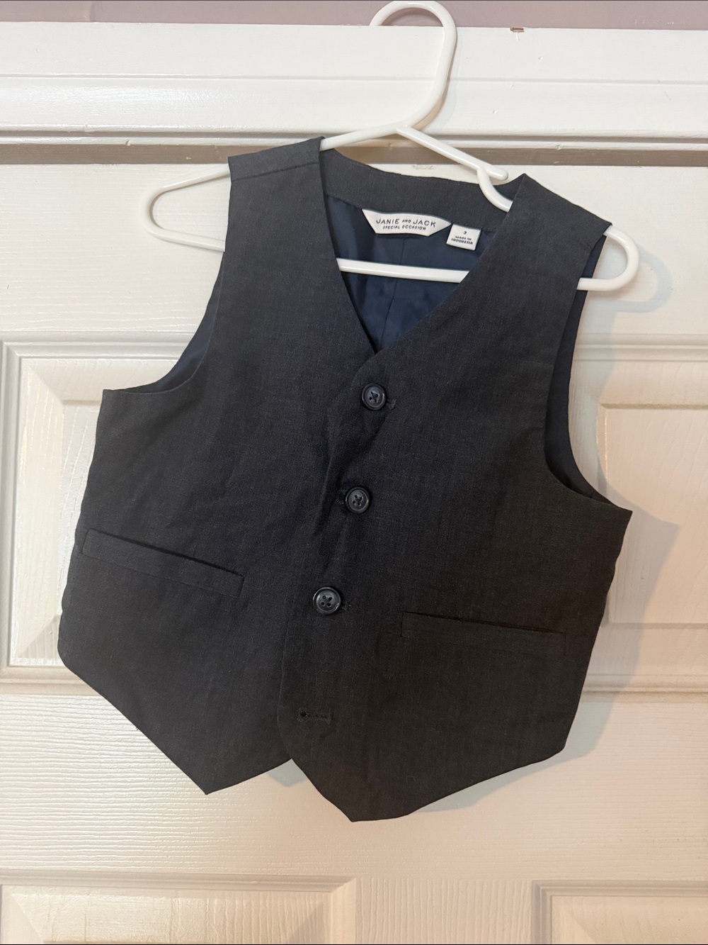 Janie and Jack Navy Blue Boys' Dress Vest with Button Front